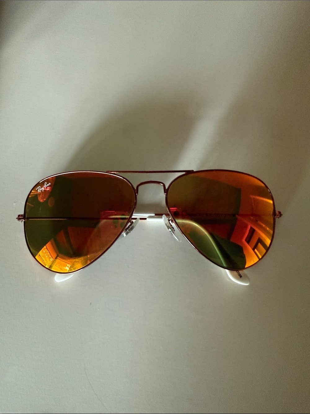 Ray-Ban Pink/Red Mirrored Aviator Sunglasses